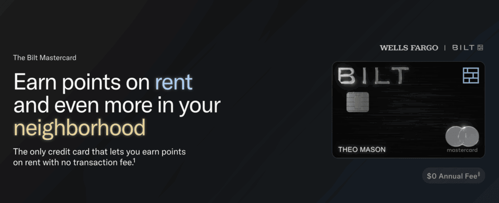 Pay Rent with a credit card using the BILT Mastercard and earn points for travel