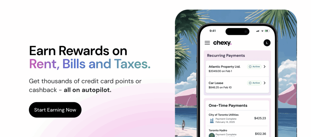 Pay Rent with a credit card in Canada using Chexy and earn rewards