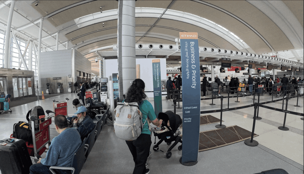 Business class passengers get priority check in lanes 